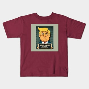 Cartoon Trump Mugshot Kids T-Shirt